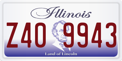 IL license plate Z409943