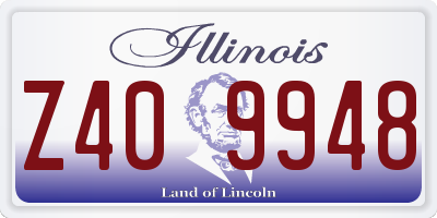 IL license plate Z409948