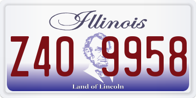 IL license plate Z409958