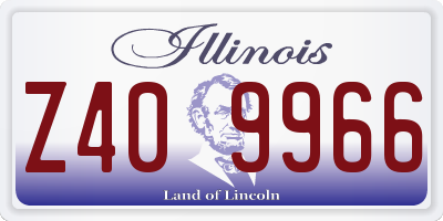 IL license plate Z409966