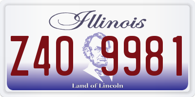 IL license plate Z409981