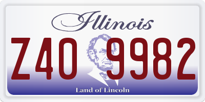 IL license plate Z409982