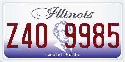 IL license plate Z409985