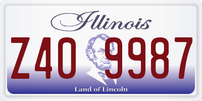 IL license plate Z409987