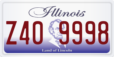IL license plate Z409998