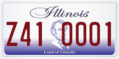 IL license plate Z410001