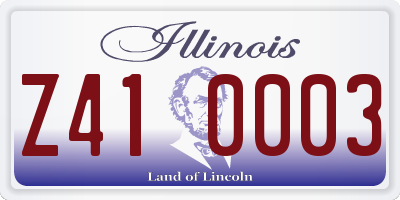 IL license plate Z410003