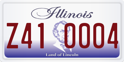 IL license plate Z410004