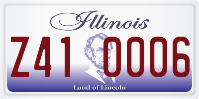 IL license plate Z410006