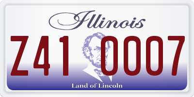 IL license plate Z410007