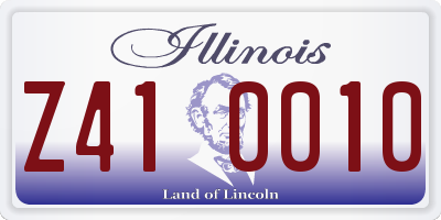IL license plate Z410010