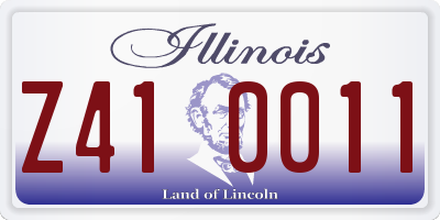 IL license plate Z410011