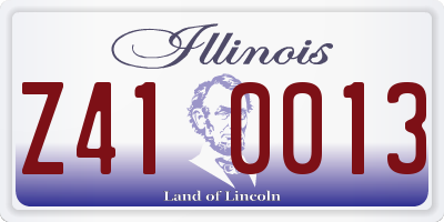 IL license plate Z410013
