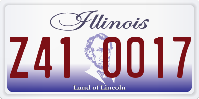 IL license plate Z410017