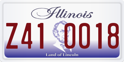 IL license plate Z410018