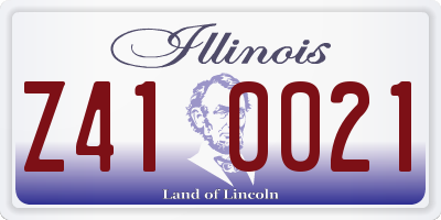 IL license plate Z410021