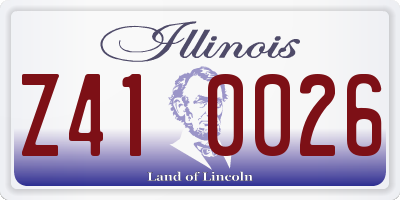 IL license plate Z410026