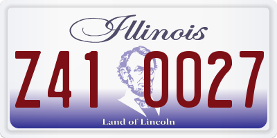 IL license plate Z410027