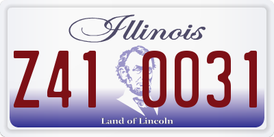 IL license plate Z410031