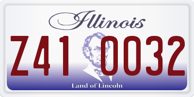 IL license plate Z410032