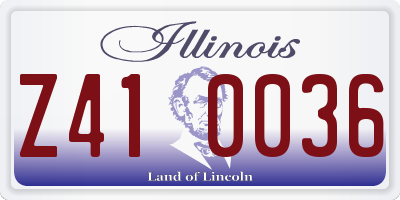 IL license plate Z410036
