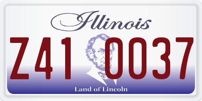 IL license plate Z410037