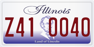 IL license plate Z410040