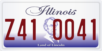 IL license plate Z410041