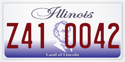 IL license plate Z410042