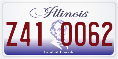 IL license plate Z410062