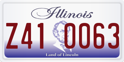 IL license plate Z410063