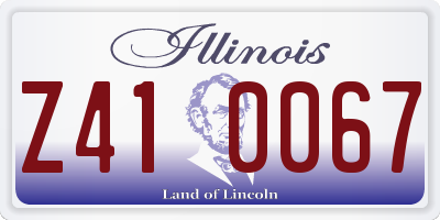 IL license plate Z410067