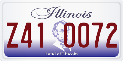 IL license plate Z410072