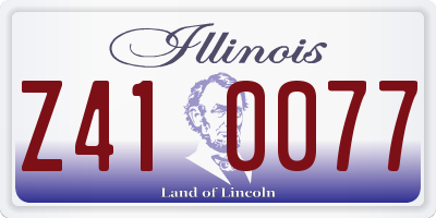 IL license plate Z410077