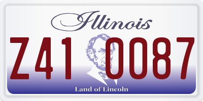 IL license plate Z410087