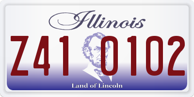 IL license plate Z410102