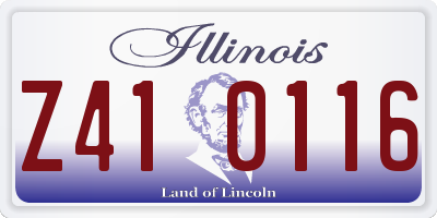 IL license plate Z410116