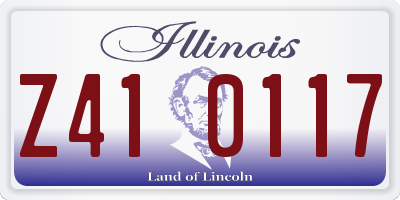 IL license plate Z410117