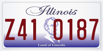 IL license plate Z410187