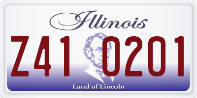 IL license plate Z410201