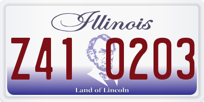 IL license plate Z410203