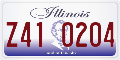 IL license plate Z410204