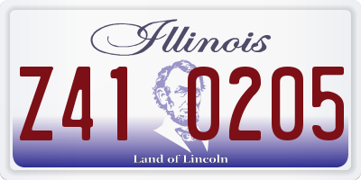 IL license plate Z410205