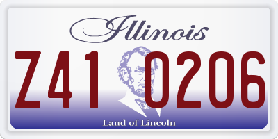 IL license plate Z410206