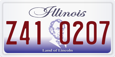 IL license plate Z410207