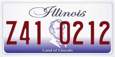 IL license plate Z410212