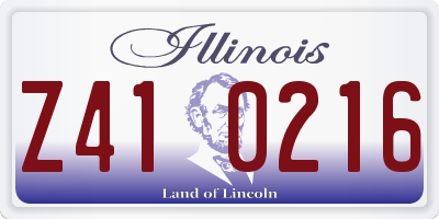IL license plate Z410216