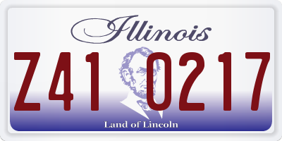 IL license plate Z410217