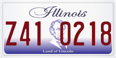 IL license plate Z410218