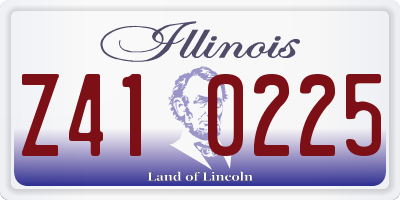 IL license plate Z410225